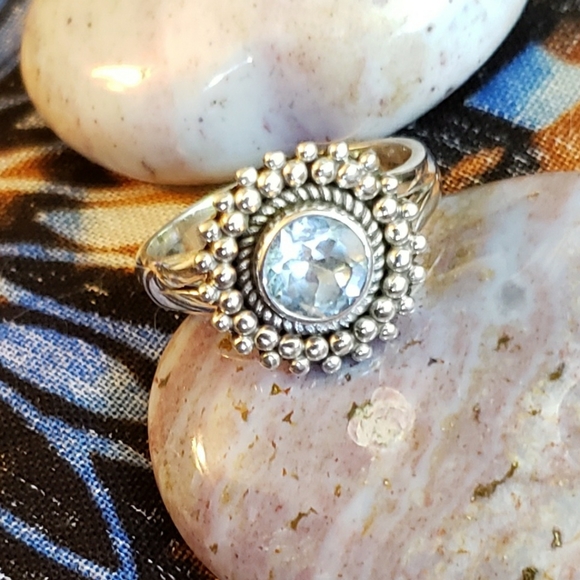 Jewelry - "Nikki" Blue Topaz 925 sterling silver ring